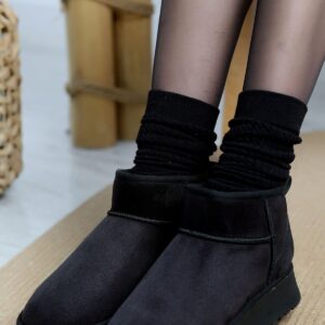 mini boy süet bot kalın taban