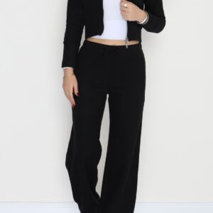 kadın Çift fermuarlı selanik İkili takım siyah